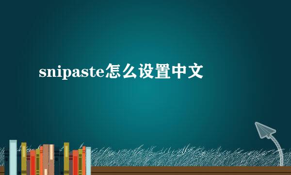 snipaste怎么设置中文
