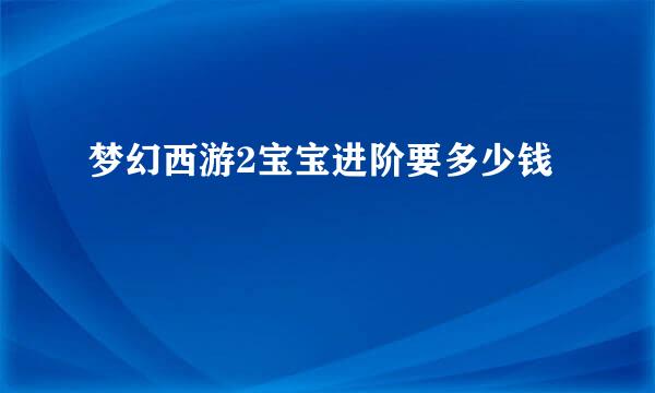梦幻西游2宝宝进阶要多少钱