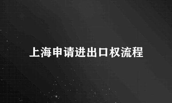 上海申请进出口权流程