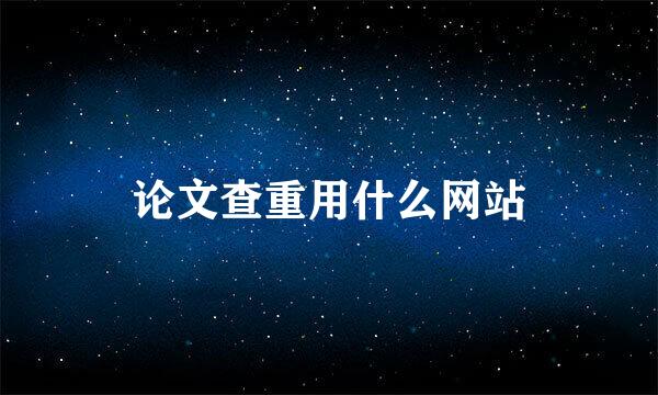 论文查重用什么网站