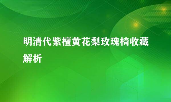 明清代紫檀黄花梨玫瑰椅收藏解析