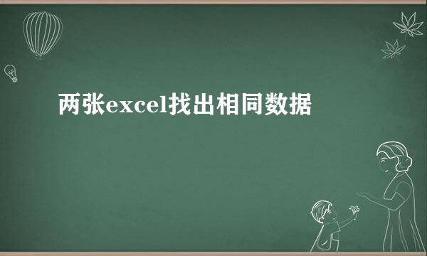 两张excel找出相同数据