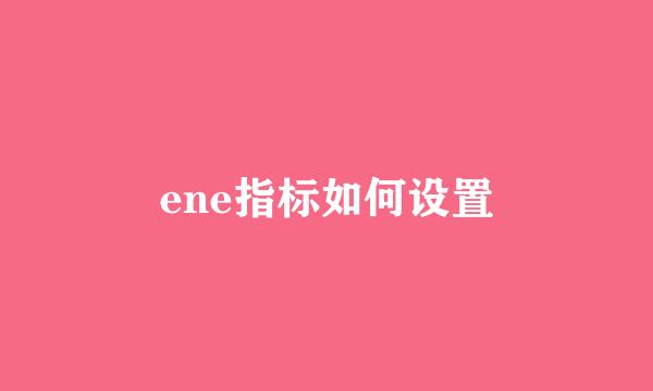 ene指标如何设置