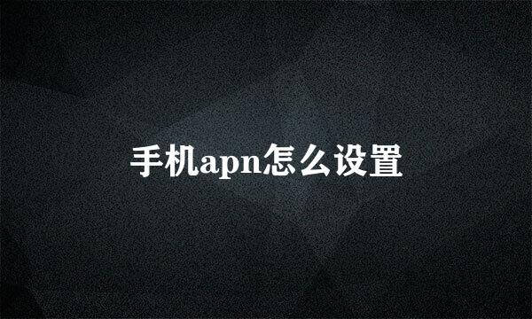 手机apn怎么设置