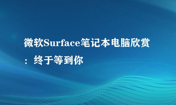 微软Surface笔记本电脑欣赏 ：终于等到你