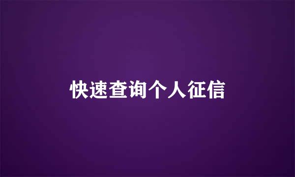 快速查询个人征信