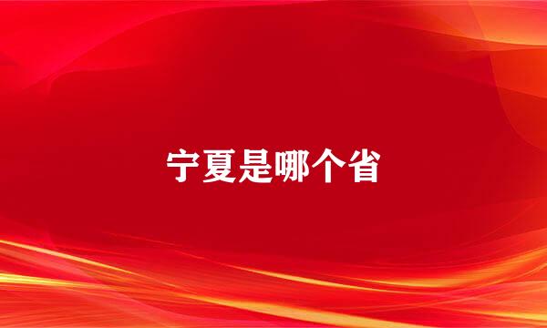 宁夏是哪个省