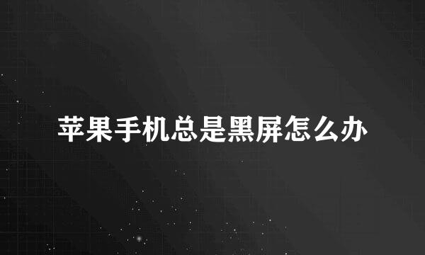 苹果手机总是黑屏怎么办