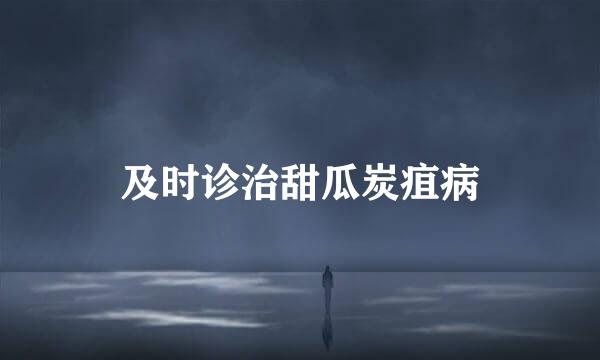 及时诊治甜瓜炭疽病