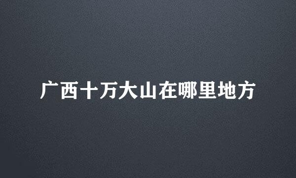 广西十万大山在哪里地方