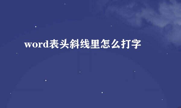 word表头斜线里怎么打字
