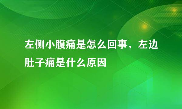 左侧小腹痛是怎么回事，左边肚子痛是什么原因