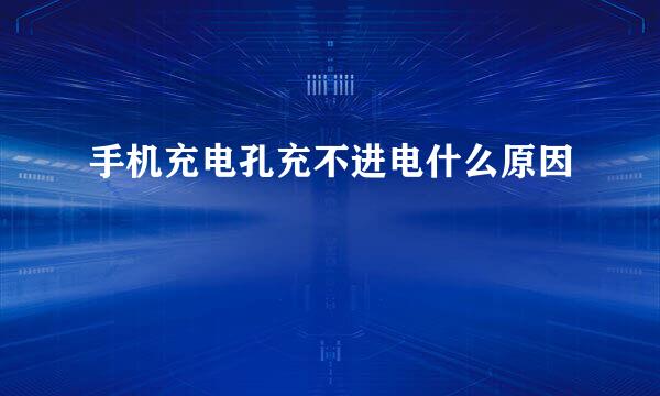手机充电孔充不进电什么原因
