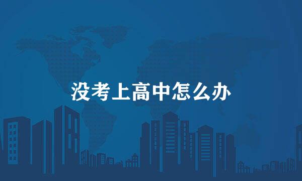 没考上高中怎么办