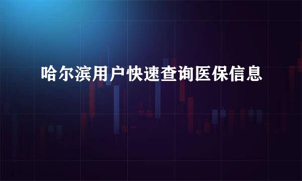 哈尔滨用户快速查询医保信息