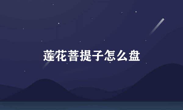 莲花菩提子怎么盘