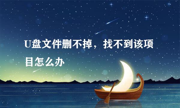 U盘文件删不掉，找不到该项目怎么办