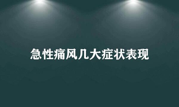 急性痛风几大症状表现
