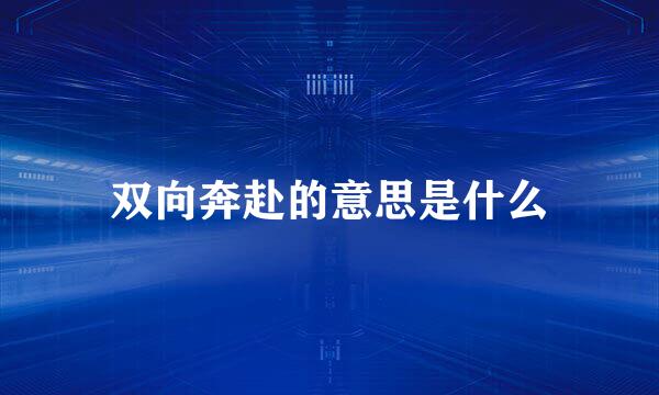双向奔赴的意思是什么