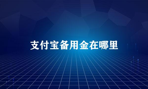 支付宝备用金在哪里