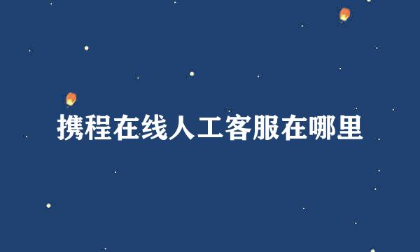 携程在线人工客服在哪里