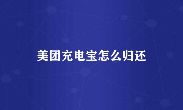 美团充电宝怎么归还