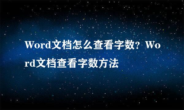 Word文档怎么查看字数？Word文档查看字数方法