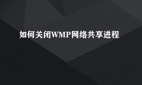 如何关闭WMP网络共享进程