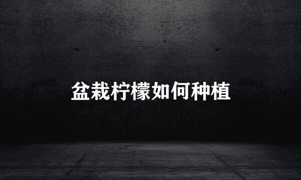 盆栽柠檬如何种植