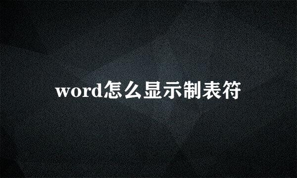 word怎么显示制表符