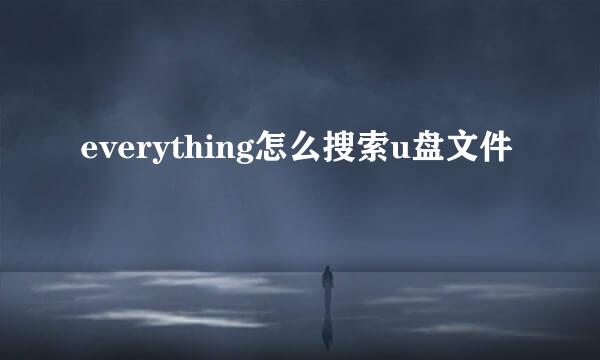 everything怎么搜索u盘文件