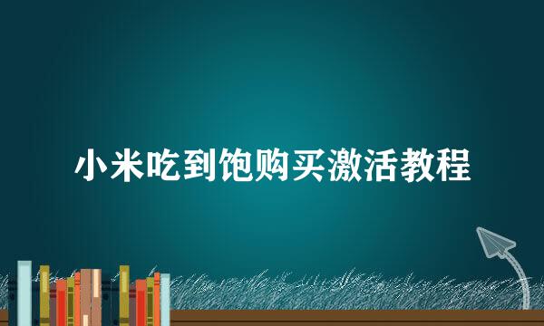 小米吃到饱购买激活教程