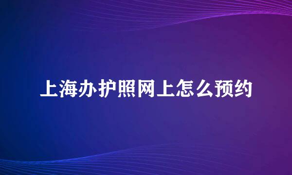 上海办护照网上怎么预约