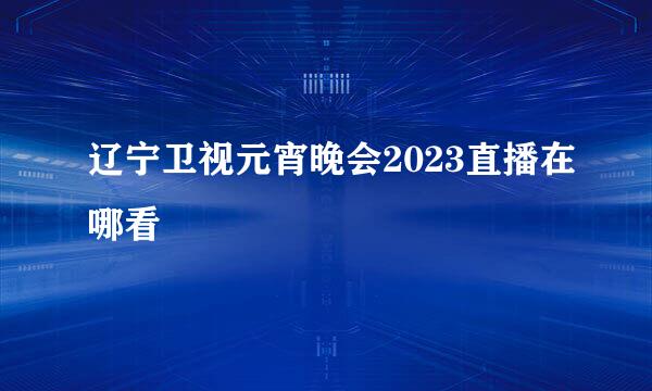 辽宁卫视元宵晚会2023直播在哪看