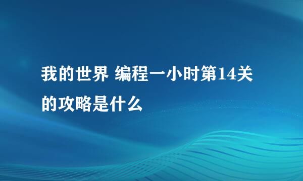 我的世界 编程一小时第14关的攻略是什么