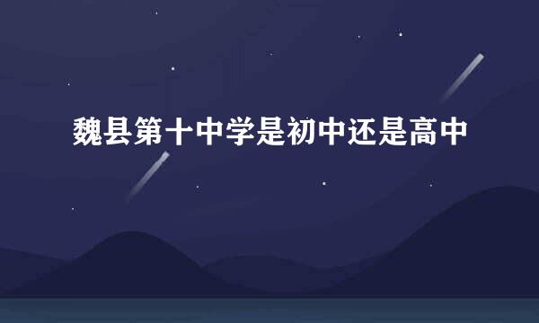 魏县第十中学是初中还是高中
