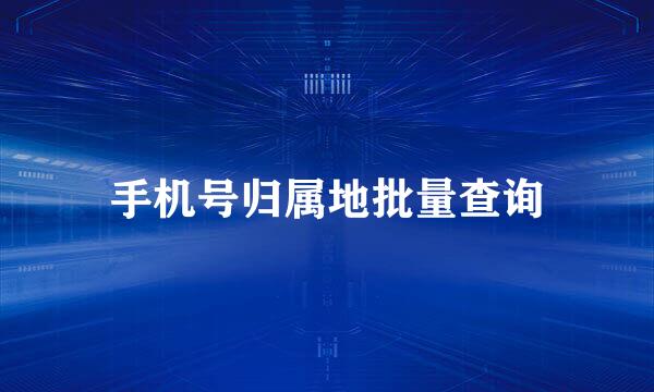 手机号归属地批量查询