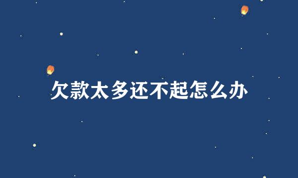 欠款太多还不起怎么办