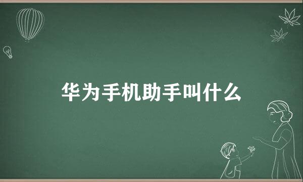 华为手机助手叫什么