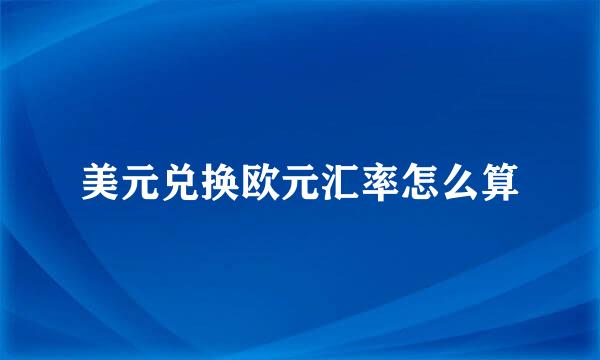 美元兑换欧元汇率怎么算