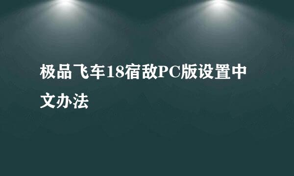 极品飞车18宿敌PC版设置中文办法
