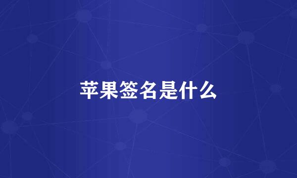 苹果签名是什么