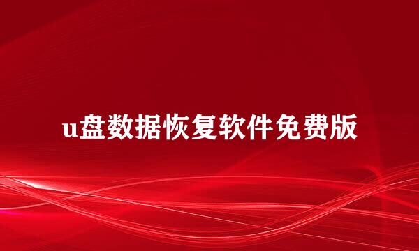 u盘数据恢复软件免费版