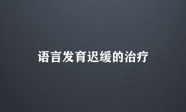 语言发育迟缓的治疗