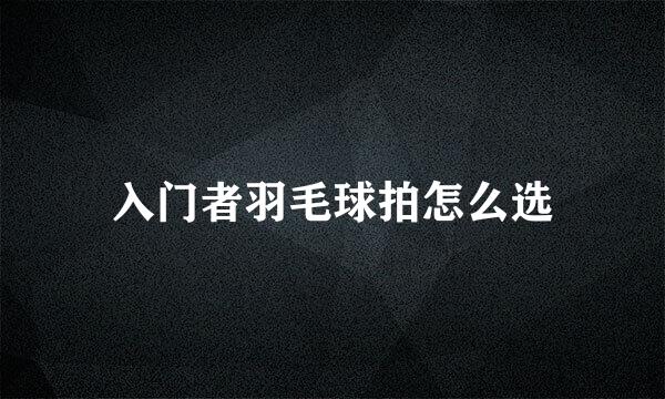 入门者羽毛球拍怎么选