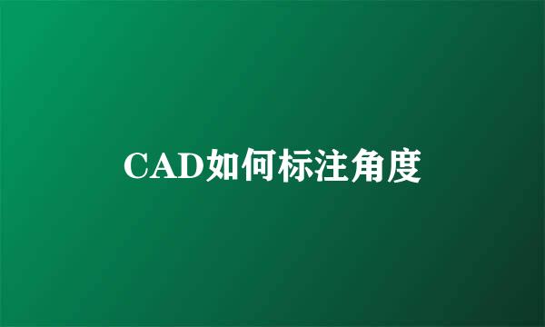CAD如何标注角度