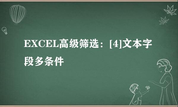 EXCEL高级筛选：[4]文本字段多条件