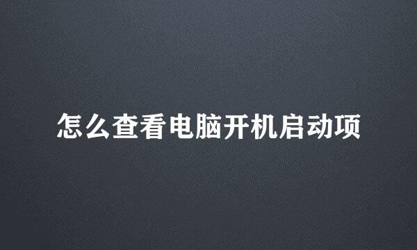 怎么查看电脑开机启动项