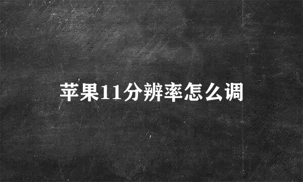 苹果11分辨率怎么调