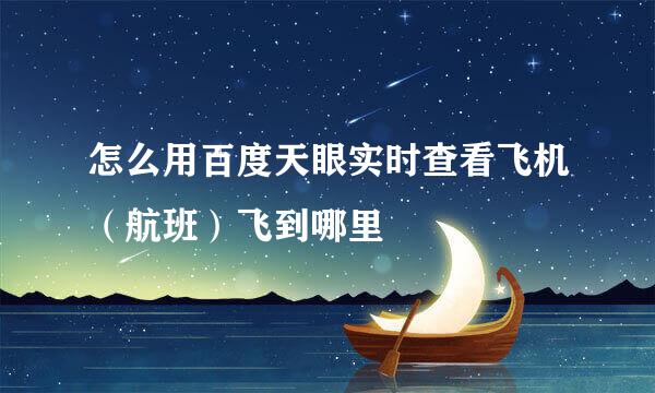 怎么用百度天眼实时查看飞机（航班）飞到哪里